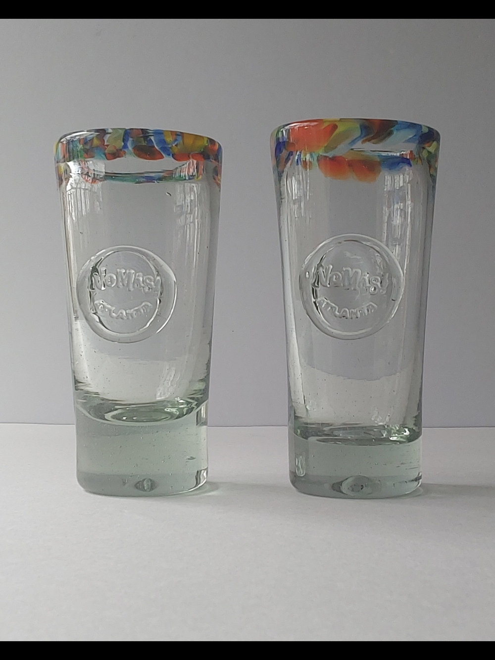 NO MAS! Handblown Mexican Shot Glasses
